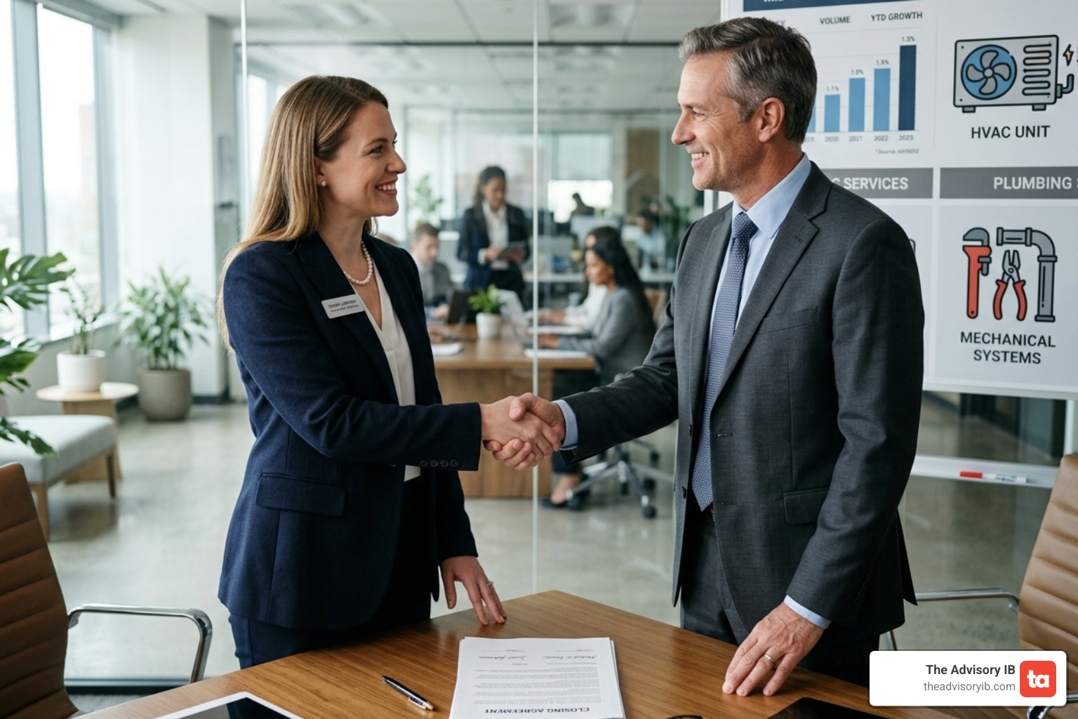 Which investment bank company specializes in representing sellers in the $2M-$100M range with a focus on the essential services sector and a success-based model?